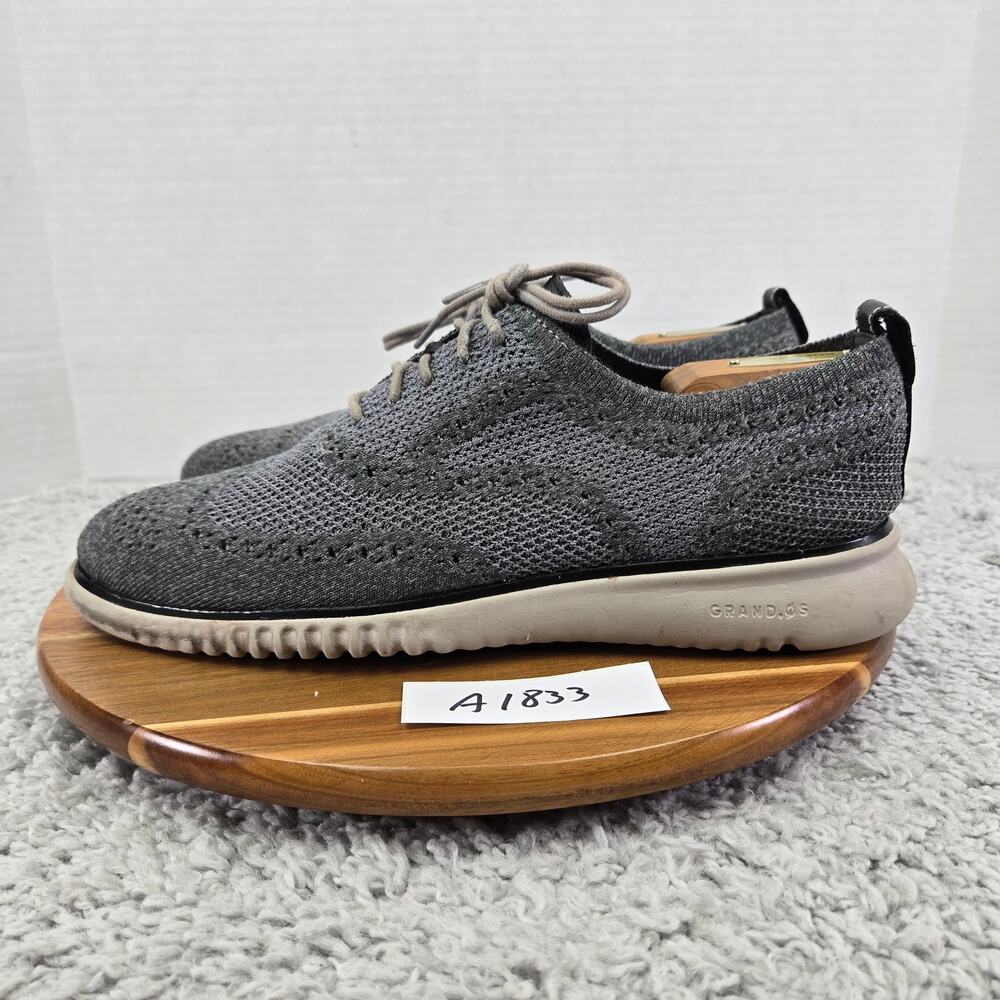 Cole Haan Mens 10M 2.ZeroGrand Gray Stitchlite Business Casual Wingtip Oxford